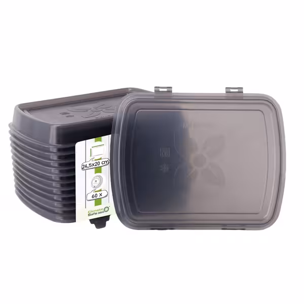 (60 pcs) Reusable Lid - 245x200mm - Grey - fits Reusable Menu Containers 245x200mm