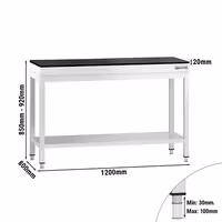 RST-työpöytä PREMIUM - 1200x800 mm - alatasolla - sis. graniittityötason