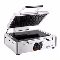 Stikla keramikas kontaktgrils – 3 kW – apakšā gluda, augšā rievota – grila virsma: 345 x 220 mm