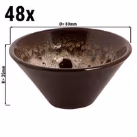 (48 pcs) Dessert Bowl - SABANA - Stoneware - 50ml - round - Ø 80mm - Brown/White