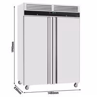 Szafa mroźnicza ECO – stal nierdzewna – GN 2/1 – 1400 L – z 2 drzwiami
