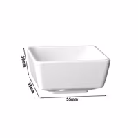 (36 adet) Ramekin (Sos Kasesi) - FLOAT - Melamin - 30ml - köşeli - 55x55mm - Beyaz