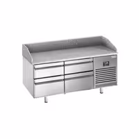 Commercial Pizza Prep Counter - Granite Top PREMIUM PLUS - 1490x700mm - with 0 doors & 4 drawers