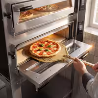 Electric Deck Pizza Oven - Twin Deck - Refractory Stone Deck - 4+4 x Ø 35cm (13.8") - Touchscreen Controls - up to 400°C