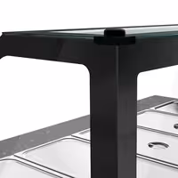 Vetrina calda TORONTO - 1500mm - frontale in legno - per 4x GN 1/1 - piano di lavoro in granito nero