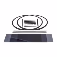 Etagere / Buffet Stand - Stainless steel frame - Black - round - Ø540mm - with 3 shelves