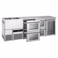 Pivski šank PREMIUM - 2500x700 mm - 1 Staklena vrata & 4 Staklene ladice
