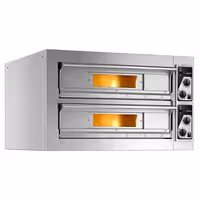 Electric Deck Pizza Oven - Twin Deck - Refractory Stone Deck - 4+4 x Ø 33cm (13") - Mechanical Controls - up to 400°C