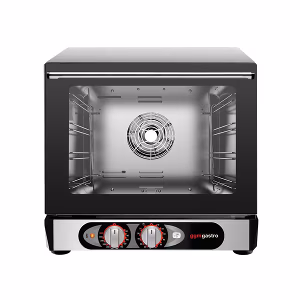 Electric Compact Convection Oven with Steam Injection - Manual Controls - 1 Baking Chambers - 4x 450x340mm - incl. 4x Baking Trays