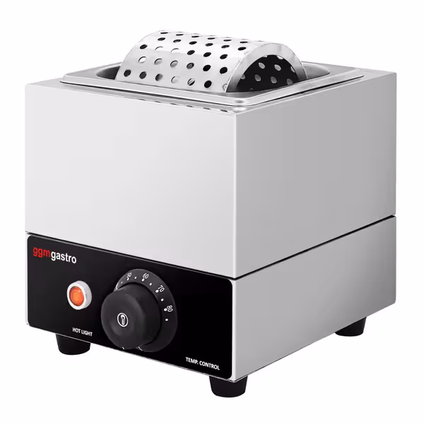 Butterrad - rozsdamentes acél - fűtött - 500 W - görgős vajkenő adagoló - GN 1/6 - Mélység: 100 mm