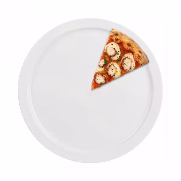 (24 adet) Düz Pizza Tabağı - Polikarbonat, Ø320mm, Beyaz