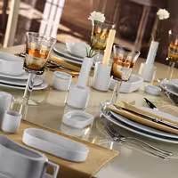 (24 adet) Tatlı / Salata Kasesi - PERA - Porselen - oval - Beyaz