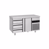 Commercial Counter Fridge PREMIUM - 1400x700mm - with 1 door - 3 drawers - capacity 281 litres