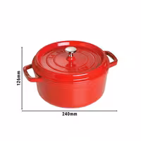 STAUB | Cocotte Round Enamelled Cast Iron Casserole Dish – Ø 180 mm – Cherry Red