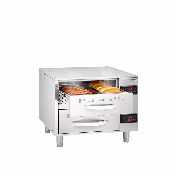 خزانة تدفئة للأطعمة - 4 kW - GN 1/1 - 2 أدراج - 824x578x680 mm