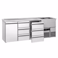 Direct Draw Beer Dispenser / Kegerator PREMIUM - 2500x700mm - 1 Solid Door & 6 Drawers