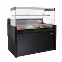 Csemegepult - 1280x975 mm - 120 liter - ventilációs - egyenes frontüveges - fekete - 1 polccal