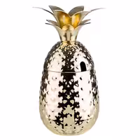 (6 adet) Karıştırma Kabı PINEAPPLE - 500ml - Gold - Kapak
