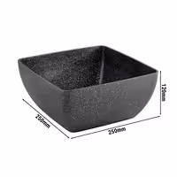 (6 adet) Kase - FROSTFIRE - Alüminyum - 3,8L - köşeli - 250x250mm - Derinlik:120mm - Gri-benekli