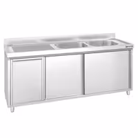PREMIUM umivaonik – 2000 x 600 mm – s košem za smeće i dva umivaonika s desne strane