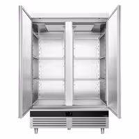 GASTRO-COOL | Hladnjak nehrđajući čelik (inox) PREMIUM - 1200 l - od -2 °C do +8 °C - s 2 vrata - ventilirano hlađenje, automatsko odmrzavanje, LED rasvjeta