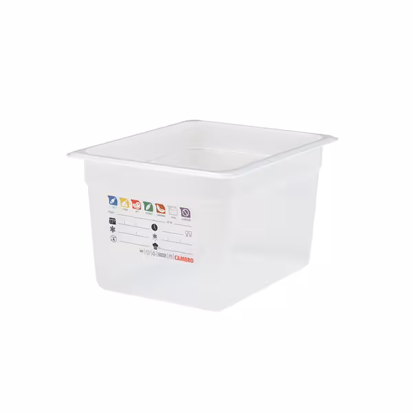(6 szt.) CAMBRO | Pojemnik GN 1/2 SafeTrak – polipropylen – wysokość: 200 mm – mleczny
