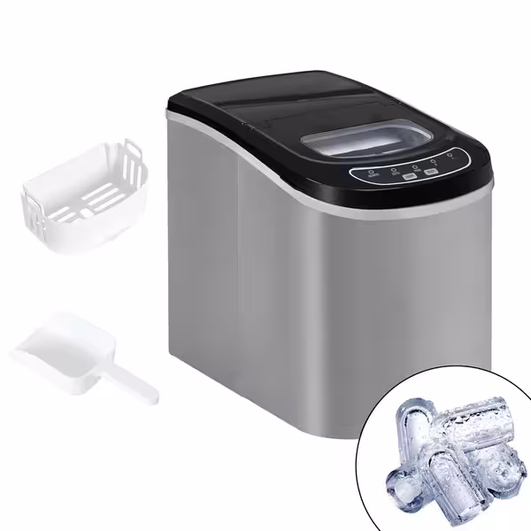 Ledomat - Šuplje kockice leda - 12 kg/24 h - Srebro