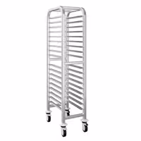 Inox kolica za GN plehove - za 17 GN 1/1 - kotači Ø 125 mm (2 s kočnicom)