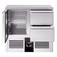 Commercial Counter Fridge PREMIUM - 900x700mm - with 1 door - 2 drawers - capacity 220 litres