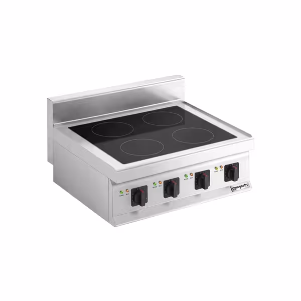 Ipari indukciós tűzhely - 700-as - asztali - főzősorba illeszthető - összteljesítmény: 14,0 kW - 4 zónás - 800x700x420 mm