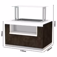 Heated Bain Marie Counter PRAGUE - 1100mm - with Bain Marie Well - on Castors - for 2x GN 1/1