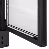 Commercial Beverage Display Fridge with Illuminated Canopy - 595mm - 345 Litres - with 1 hinged glass door - LED lighting - digital controller with temperature display - Black - Temperature range 2 to 10 °C