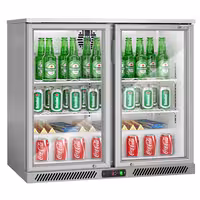 Commercial Back Bar Cooler - 900mm - 220 litres - with 2 glass swing doors - Grey