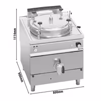 Plinski Kotao za kuhanje pod pritiskom - 150 l - 20,9 kW - Indirektno grijanje - s priključkom za vodu