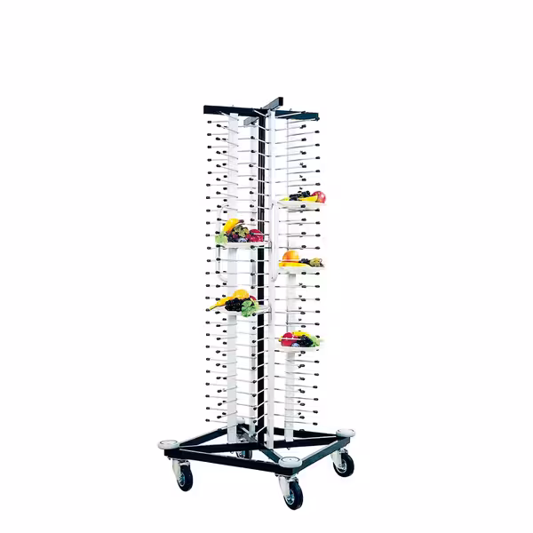 Tabak İstif Arabası - 100 Tabak Kapasiteli - Ø 17–32 cm - Tekerlekli