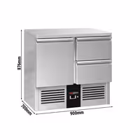 Commercial Counter Fridge PREMIUM - 900x700mm - with 1 door - 2 drawers - capacity 220 litres