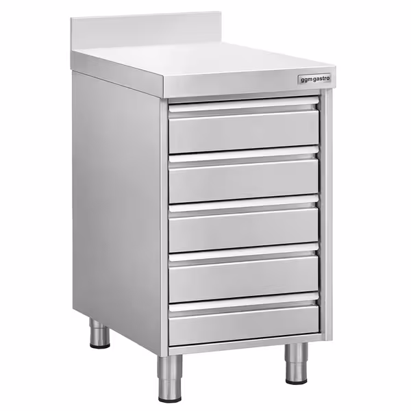Komoda s 5 ladica za kuglice tijesta i podignutim rubom – 500x700 mm