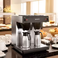 Commercial Twin Filter Coffee Machine - 2x 2.0L - 2.8 kW - with Manual Fill & 2 Hot Plates - incl. 2 Vacuum Jugs