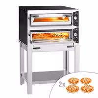 Electric Deck Pizza Oven - Twin Deck - Refractory Stone Deck - 4+4 x Ø 30cm (12") - incl. Base frame