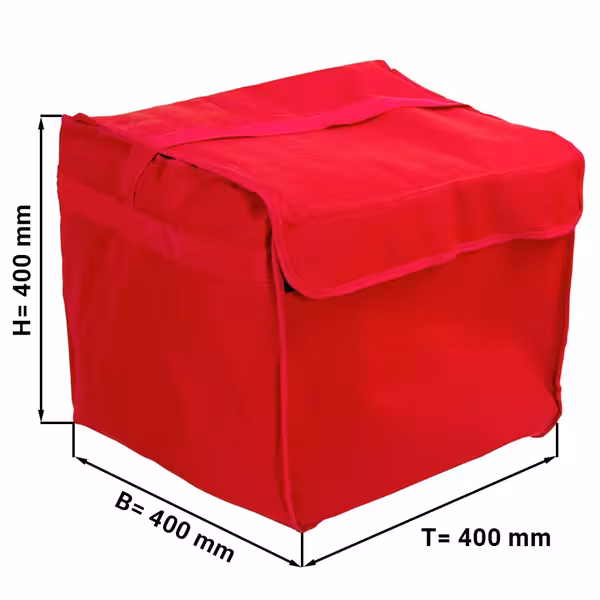 (5 buc) Geantă pizza - pentru câte 8 cutii pentru pizza - 37x37 cm - roșu