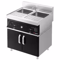 Eléctrico Cocedor de pasta PROFESIONAL - 2x26L - 12kW - con mueble bajo con 2 puertas