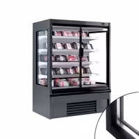Commercial multideck display fridge - 1330mm - 711L - with 2 hinged glass doors & 4 shelves - Anthracite