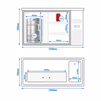 Direct Draw Beer Dispenser / Kegerator PREMIUM PLUS - 1550x700mm - 1 Solid Door & 3 Drawers
