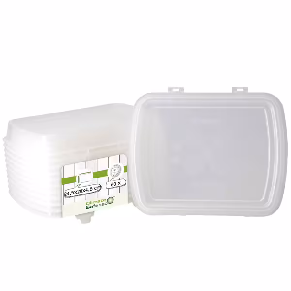 (60 pcs) Reusable Polypropylene Lid - 245x200mm - Clear - fits Reusable Bowls with 245x200mm