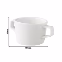 (6 adet) WHITE DELIGHT - Kulplu Çorba Kasesi - Ø100mm - 300 ml - Beyaz