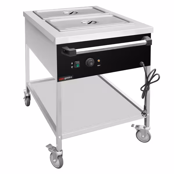 Toplovodna kupka grijana kolica - 1,95 kW - 2x GN 1/1 - s odvodnim ventilom