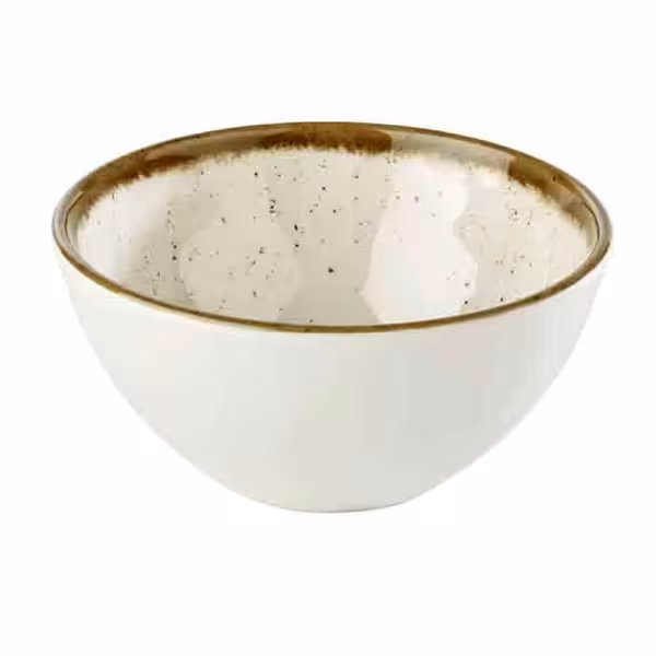 (6 adet) Tatlı / Salata Kasesi - STONE ART - Melamin - 0,3L - yuvarlak - Ø120mm - Beyaz/Kahverengi