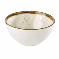 (6 adet) Tatlı / Salata Kasesi - STONE ART - Melamin - 0,3L - yuvarlak - Ø120mm - Beyaz/Kahverengi