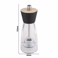 (6 Stück) Pfeffermühle - FRIDA - Acryl - Höhe: 155mm - Transparent