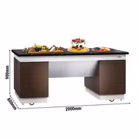 Buffet neutro BELFAST - 1600 mm - piano di lavoro in granito nero